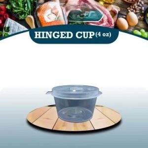 CLEAR HINGED CUP (12345oz) Disposable Microwavable Hinged Sauce & Salad Cups w Lid
