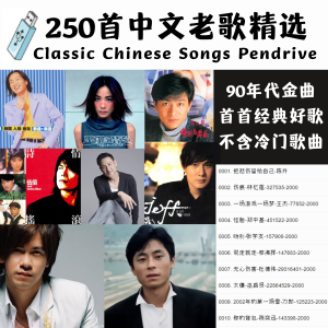 USB Pendrive Song 250首中文老歌经典精选 全华语精选 90年代金曲 一人一首代表作 张学友 刘德华 王杰 伍佰 王菲 彭羚 刘若英 任贤齐 周传雄 赵传 巫启贤 张镐哲