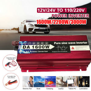 อินเวอร์เตอร์ DA inverter 3500w/3000w/1600w รุ่น12v/24v to 220v ตัวแปลงไฟ DC เป็น AC ตัวแปลงไฟรถ เพรียวซายเวฟของอินเวอร์