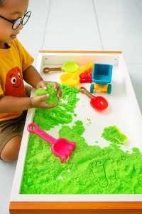 Meja Media Bermain Anak - Model Tray - Meja Pasir Clay Lego Estetik