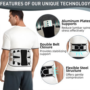 Back Brace with 8 Support Belts for Lower Back Pain Relief Women Men Lumbar Support Orthopedic with Large Area Aluminum Support for Herniated Disc Sciatica