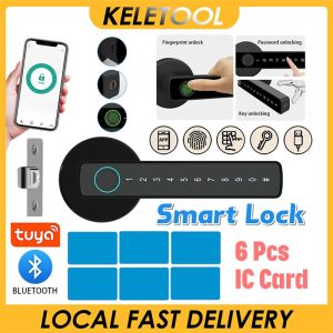 Biometric Security Door Lock Smart Fingerprint Lock Electronic Digital Lock Keyless Entry Door Knobs App IC Cards Controlled Smart Door Lock