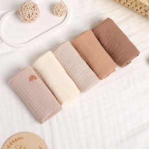 LUXURYLYN 4-Layer Pure Cotton Baby Cotton Washcloth Soft Absorbent Square Towels High Quality Baby Towels Newborn Burp Cloth