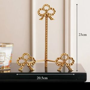 xpkQ Brass Saucer StandElegant Plate Holder for Tabletop Decoration Luxury Retro Brass Plate Display Rack 4Y1Z7