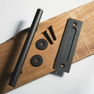 Solid Heavy Duty Industry Style Sliding Barn Doors Pull Handle Gates Garages Sheds Metal Hardware 1.2kg