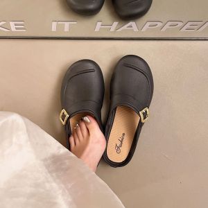 Free Shipping WomenS Summer Fashion Slip-On Mules 2026 New Style Retro Versatile Casual Flat-Soled Soft-Soled Closed-Toe Shoes