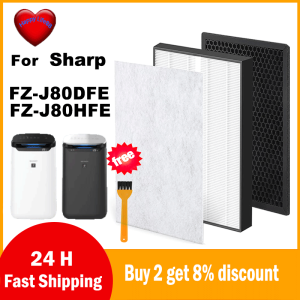 for Sharp Air Purifier parts FZ-J80DFE FZ-J80HFE FP-J60TA FP-J80TA FP-J60 FP-J80 FP-J60E-W HEPA Filter and Actived Carbon Filter