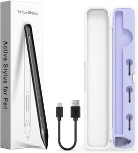 Stylus Pen for HP Envy X360 Pavilion X360 Specter X360 MPP 2.0 Tilt-Active Stylus with 4096 Levels of Pressure Sensitivity Convenient Storage Case Supports Type-C Fast Charging Black