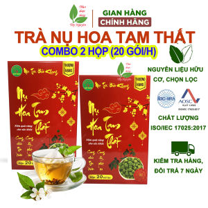 2 hộp trà nụ hoa tam thất Bảo Khang trà túi lọc tam thất nấm linh chi an thần ngủ ngon giảm stress giải độc mát gan đẹp da