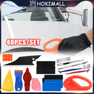 40pcs/Set Alat Pasang Stiker Alat Pasang Skotlet Kaca Film Squeegee Razor Scraper Untuk Mobil