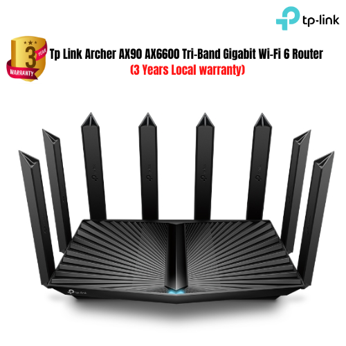 Tp Link Router Ax6600 Tp Link Archer AX90 AX6600 Tri-Band Gigabit Wi-Fi 6 Router (3 Years ...