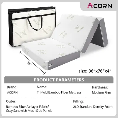 【SG Stock】3 Folding Memory Foam Mattress 2/3/4Inch Single Tatami Foldable Floor Mattress With Ultra Soft Removable Cover
