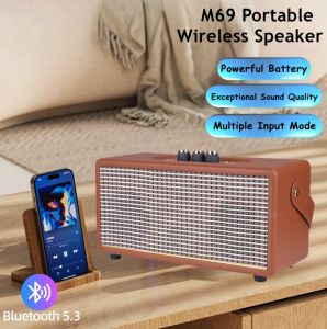 M69 Loud Bass Bluetooth Full Compatibility Stereo HiFi Wireless Portable Speaker Long Playtime with Holder