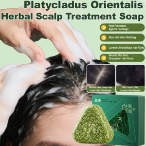 Shampoo Soap Usman Platycladus Orientalis Leaf Herbal Hair Growth Soap Chinese Medicine Handmade Hair Soap 侧柏叶洗发皂