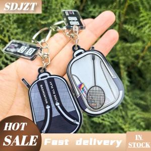 SDJZT Sáng Tạo Mini 3D Cầu Lông Vợt Bóng Charms Móc Khóa Thể Thao Lưu Niệm Túi Móc Khóa Xe Đính Phụ Kiện Chìa Khóa Chủ Quà Tặng