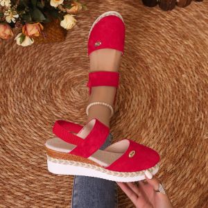 [Free Shipping] In Stock: 2026 Summer New Collection Plus-Size Platform Wedge Sandals With Wide Straps And A Closed-Toe Design WomenS Size 43