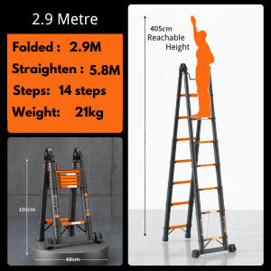 Heavy-Duty Multi-Function Ladder - Premium Steel 4-Layer Coating Double-Sided & Foldable Design