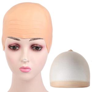 Bald Caps with Hair Net Halloween Makeup Bald Head Wig Caps Fake Bald Wig Costume Accessories for Kids Adults Men Women