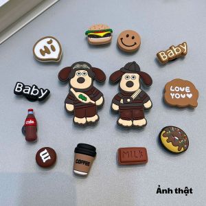 Bộ 14 Sticker Charm 3D nhựa dẻo chủ đề Chó Pluto ngố Mayto gắn Dép Cross Dép Sục Cá Sấu JB-297