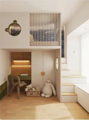 【SG Local Contractor】【Custom Furniture】Customized Loft Bed with Storage Staircase &Study table & Wardrobe below