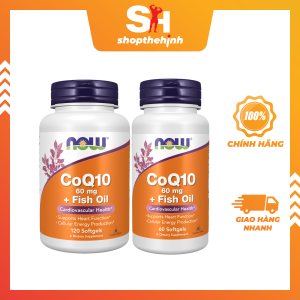 Now CoQ10 60mg With Omega 3 - Hỗ Trợ Hệ Tim Mạch Trí Não Sáng Mắt Đẹp Da.
