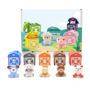 LILYGIRL Color Sorting Animal Finger Puppets Early Education Interactive Toddler Learning Toys Birthday Toy Barn Toy Animal Matching House Toddler Baby