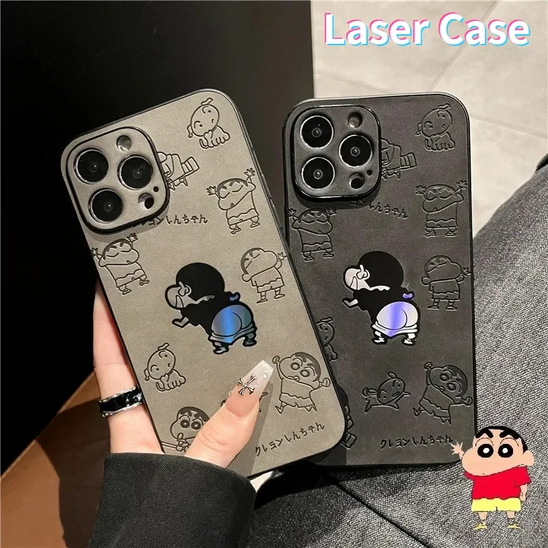 Funny Crayon Shin Chan Soft Leather Phone Case Compatible for