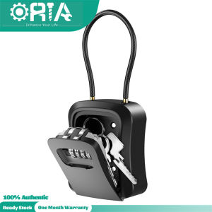 ORIA Key Lock Box 4 Digit Combination Wall Mount Key Safety Box 4.65 Inch Cabinet Key Storage Box for Home Office Garage School Gym