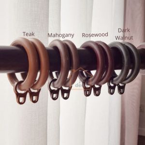 Jurudecor Curtain Wooden Rod Ring (made of ABS) / Gelang Rod Kayu Langsir