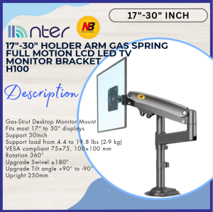 NB North Bayou H100 17"-30" 19 20 22 24 28 Inch Gas Strut Single Arm Table Desk TV Monitor Bracket H100