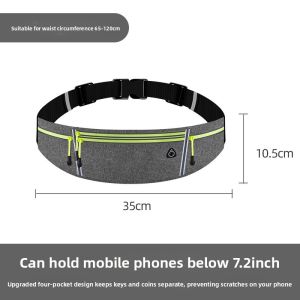 Running mobile phone bag sports fanny pack mens and womens outdoor professional marathon waterproof and light invisible storage kettle belt