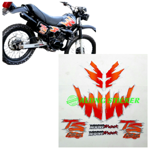 STIKER STRIPING LIS LES BODY MOTOR SUZUKI TS 125 MONO SHOCK MERAH 1SET STANDAR