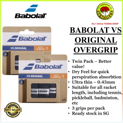 Babolat VS Original Overgrip [ Dry feel suitable for all rackets - Tennis Badminton Pickleball Padel etc)