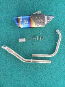 Cbr v3 stainless elbow on Akrapovic K10 with DB reducer