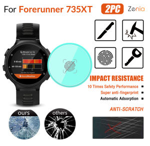 Zenia 2PCS HD Full Screen Curved Edge Full Coverage Protector Film For Garmin Forerunner 735XT Smart Sport Watch HD 9H Super anti-fingerprint Film Protective Film Explosion-proof Anti Scratch Film safety performance Automatic adsorption