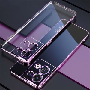 OPPO Reno 8 5G Case OPPO Reno8 T 5G Case OPPO Reno 7 8 6 5 Pro 5G Case OPPO Reno 8T 8Z 7Z 5G Case OPPO A78 5G Luxury Electroplating Mobile Phone Case Transparent Protective Cover All-inclusive Edge Anti-fall Soft Shell