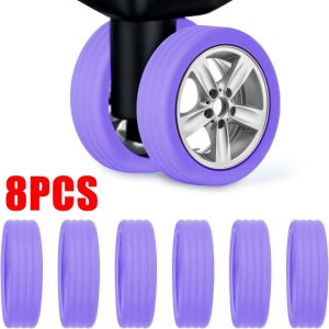 8 Pcs Karet Pelindung Roda Koper Silikon Universal Luggage Wheel Protector Untuk Koper Troli