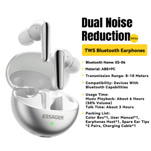Essager TWS Wireless Earbuds Bluetooth V5.3 Hi-Fi Stereo ANC+ENC Dual Noise Reduction with Mic Charging Case Smart Touch Control