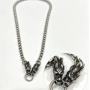 Stainless Steel Double Dragon Head Necklace Hip Hop Chain | Fashion Streetwear Jewelry 不锈钢精工潮男时尚双龙头项链｜霸气龙头链｜街头潮流饰品｜男士项链