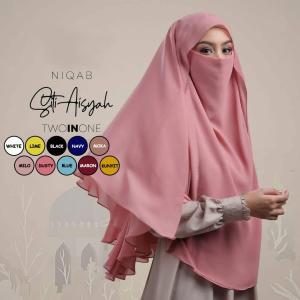 INSTAN NIQAB YAMAN SITI AISYAH SAFETY MASK SERIES DUSTY / JILBAB MURAH / HIJAB OUTFIT / JILBAB INSTAN MURAH