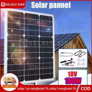 (dalam stok dikirim dari jakarta) Solar Panel / Solar Cell / Panel Surya 60wp Monocrystalline SOLAR PANEL SURYA PEMBANGKIT LISTRIK TENAGA SURYA（Dengan pengontrol surya 10A）