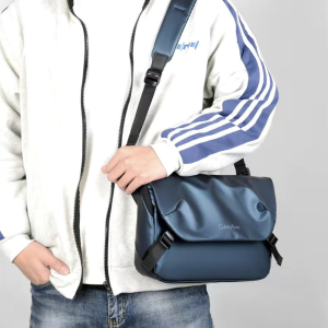 ผู้ชายกระเป๋าสะพายไหล่ใหม่แฟชั่น Oxford ผ้ากระเป๋าสะพายข้างใหญ่-ความจุกระเป๋าลำลองกันน้ำและสวมใส่