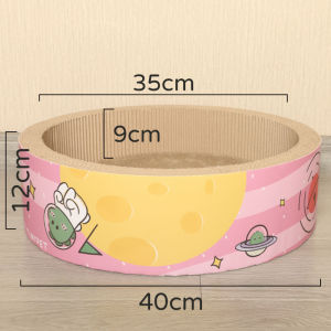 [KMS] Round Cat Scratcher Papan Penggaruk Bulat Cat Bed Cat Toy Cat Scratching Corrugated Board Scratching Mat Claws Grinding Compact Corrugated Paper Higher Density