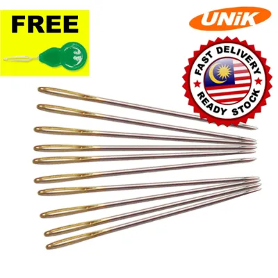 [UNIK] 10pcs 40mm Large Eye Embroidery Cross Stitch Sewing Needle Crafts Tools / Jarum Sulaman (No.22)