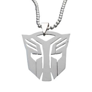 Stainless Steel Punk Styles Necklace with Autobots Pendant and Optimus Primes Decepticon Logos for Men Casual Wear