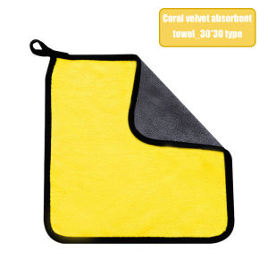 Coral fleece thick double-sided car cleaning towel multi-functional kitchen household cleaning towel absorbent cleaning rag⚡PH deliveryIn stock⚡