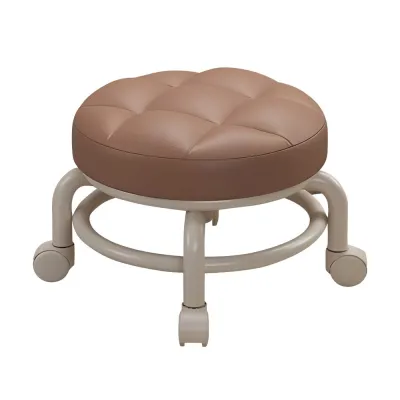 GOLFDIN Bề da Ghế đẩu có bánh xe Mút xốp có độ đàn hồi cao 360 ° có thể xoay được Ghế xoay Thiết bị gia dụng Bánh xe không gây tiếng ồn Ghế đẩu tròn Sử dụng trong gia đình
