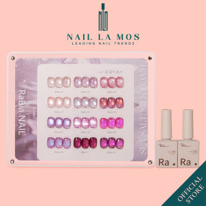 Set sơn mắt mèo Rabia tone tím & hồng - 12 màu RABIA SILK PURPLE - Tặng kèm bảng màu