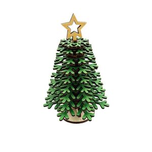 XYAX Self Installation DIY Christmas Tree Statue Detachable Wooden 3D Assembled Snowflake Set DIY Craft Kit 3D Snowflake Christmas Tree Ornament Home Party