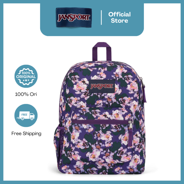 JanSport Tas Ransel Backpack Daypack Cross Town Purple Petals